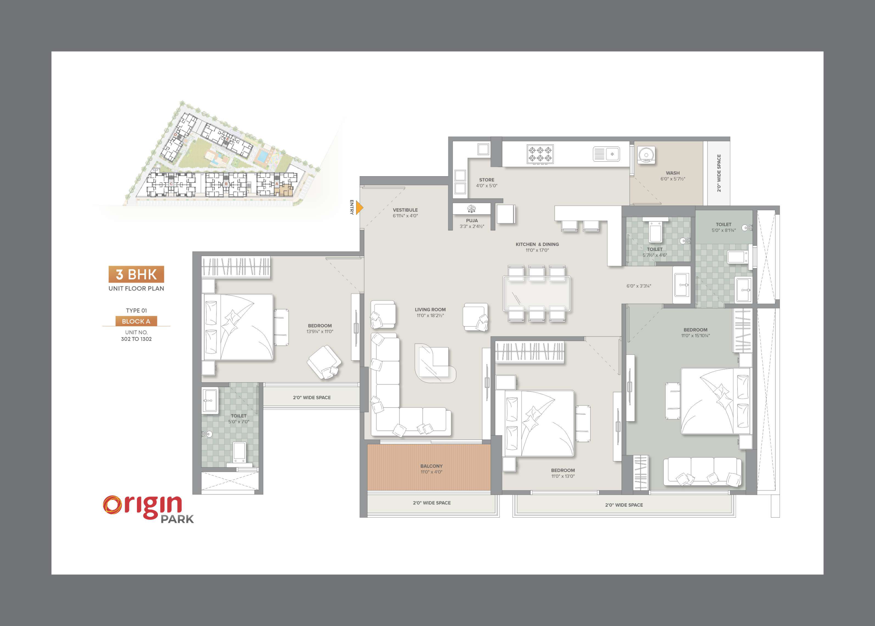 4 BHK Villa floor plan